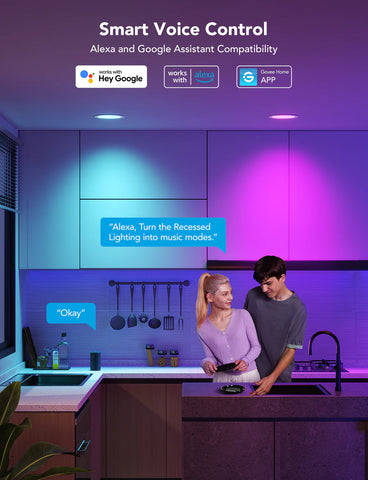 Govee 6-Inch Smart RGBWW Recessed Lights
