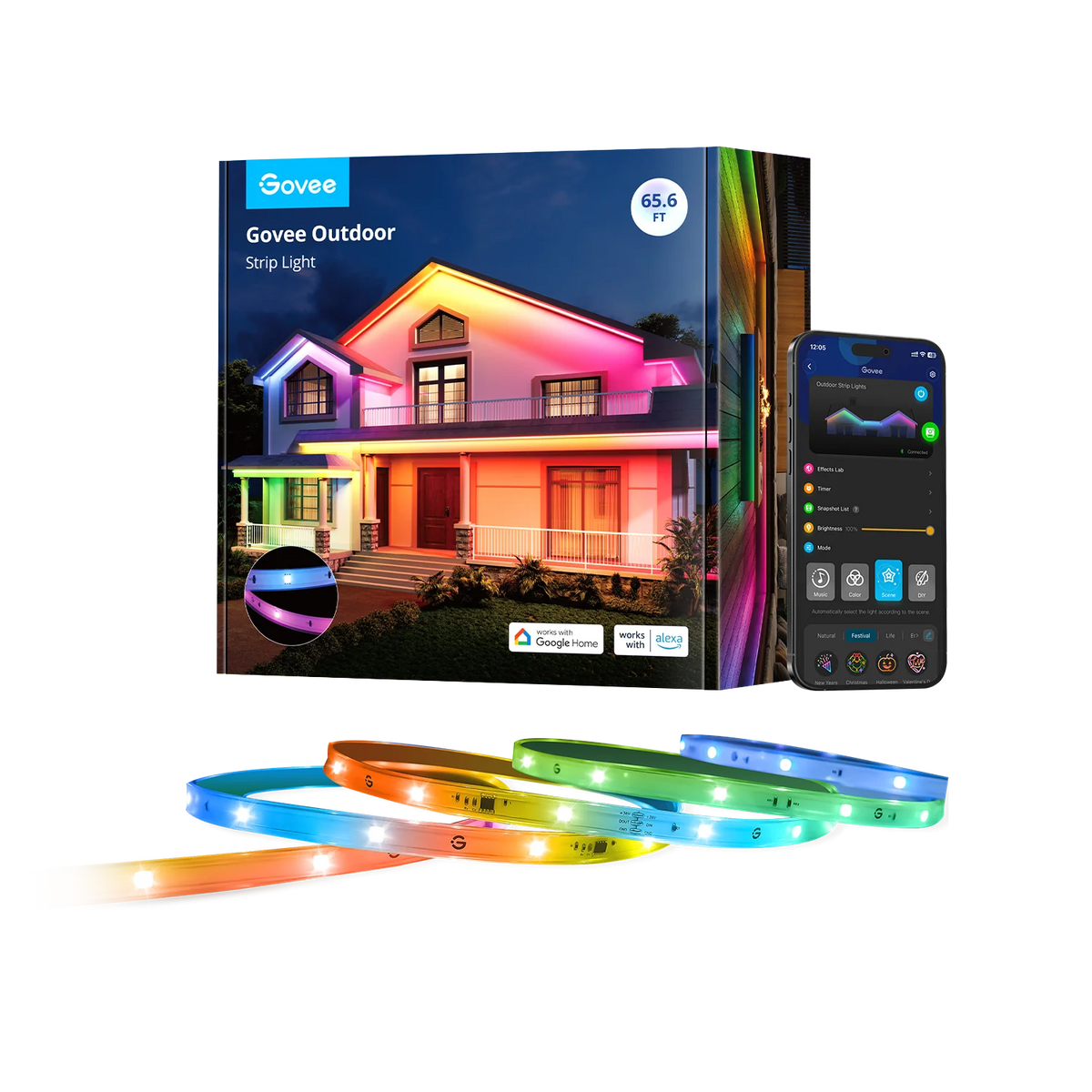 Govee Wi-Fi RGBIC Outdoor Strip Lights