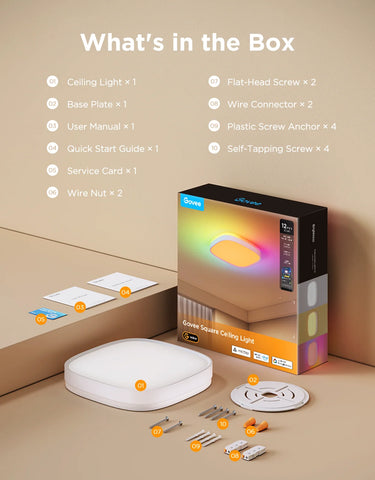 Govee 12-Inch RGBWW + RGBIC Smart Ceiling Light