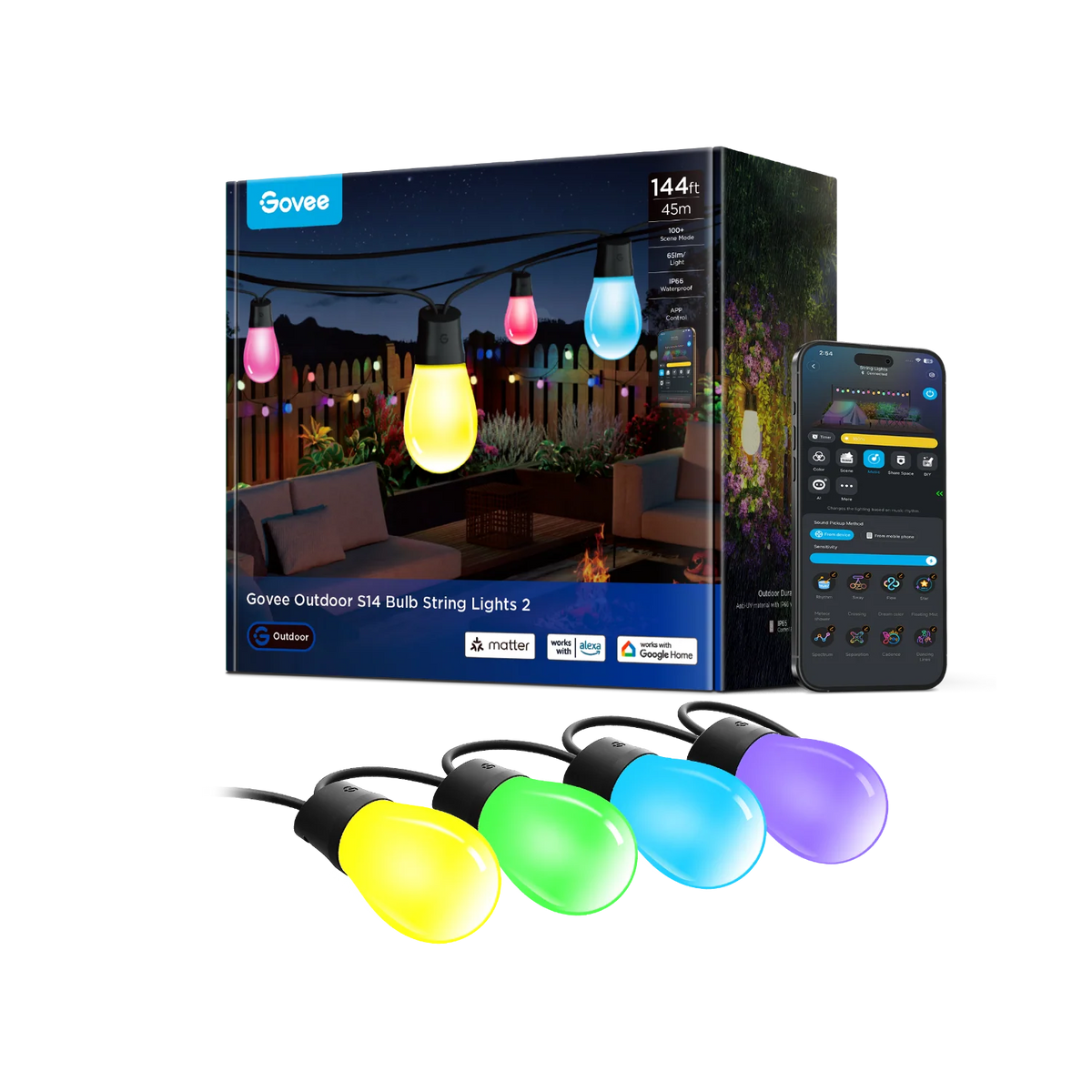 Govee Smart Outdoor S14 Bulb String Lights 2