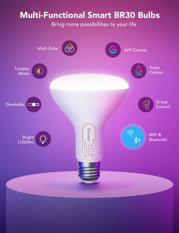 Govee RGBWW Smart BR30 LED Light Bulbs