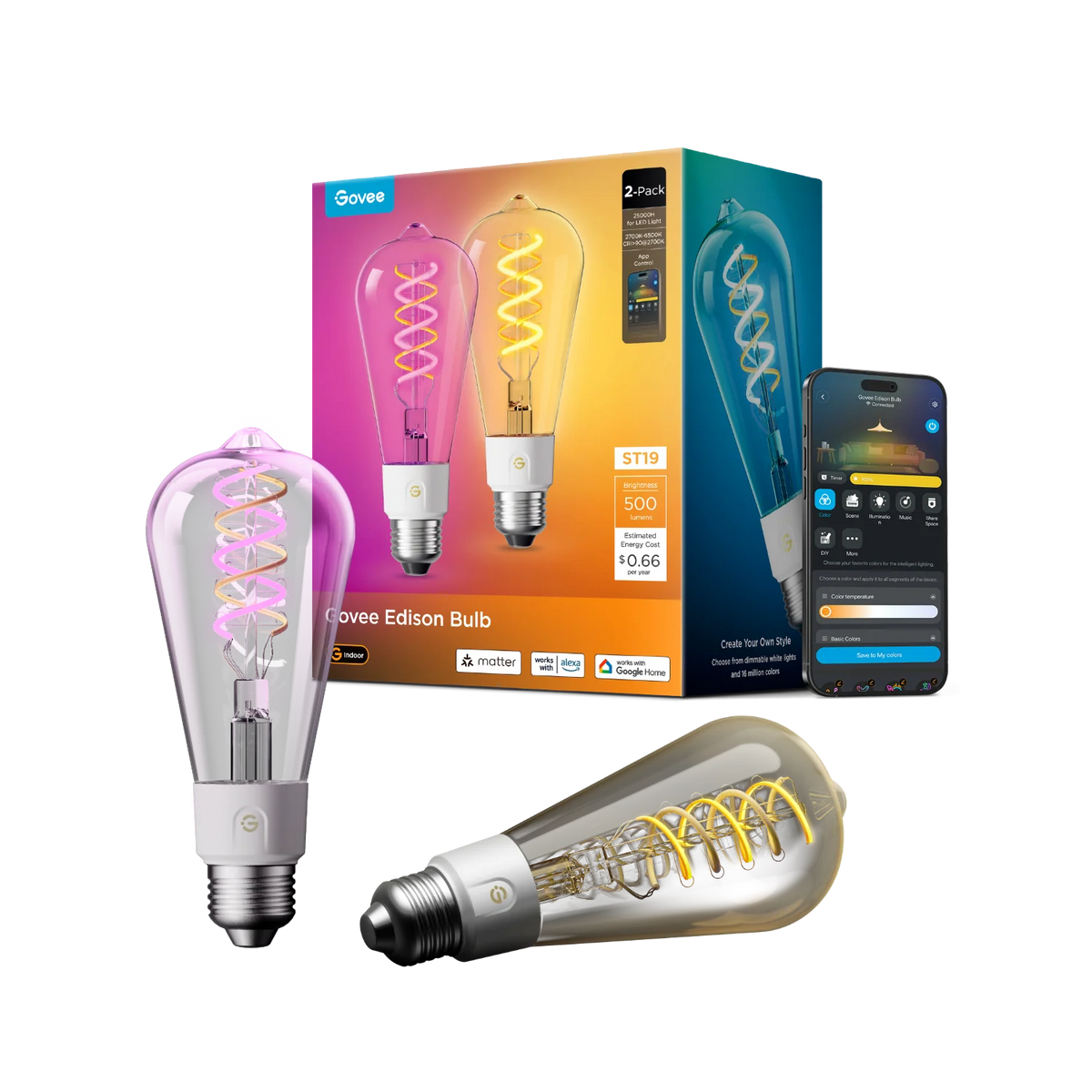 Govee E26 Smart Edison Light Bulb 500lm
