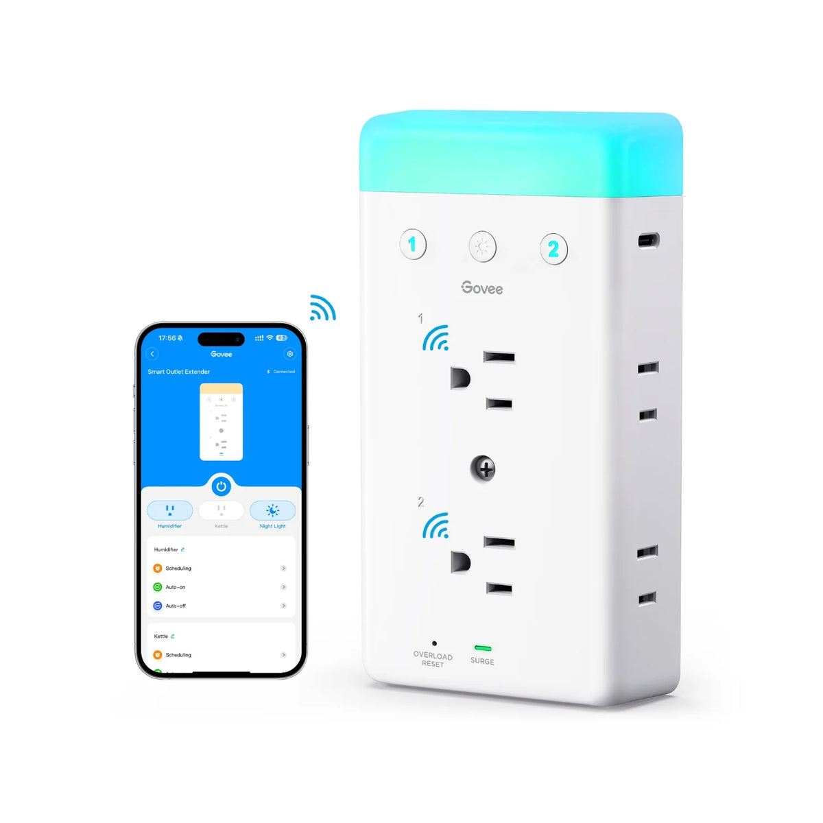 Govee Smart Plug Outlet Extender With Night Light