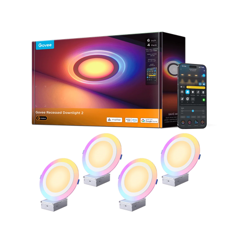 Govee 4/6 Inch Smart Recessed Lights Pro with Night Light