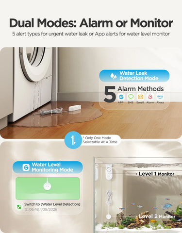 GoveeLife Water Leak Detector 1s With Sensor Cable