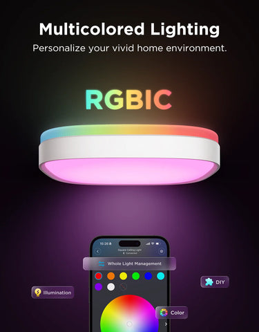 Govee 12-Inch RGBWW + RGBIC Smart Ceiling Light