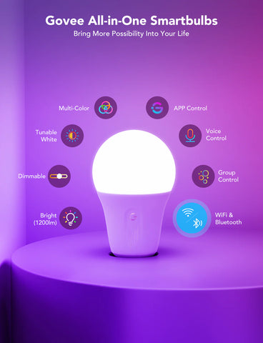 Govee Smart RGBWW Light Bulbs 1200 Lumens