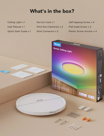 Govee 12-Inch RGBWW + RGBIC Smart Ceiling Light